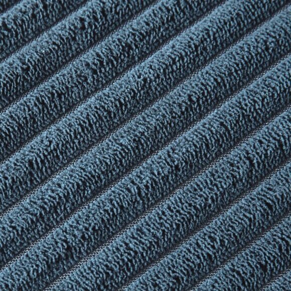 Navy Blue Corduroy Luxury Velvet Pompom Bed/Sofa Throw Pillow Cover/Case Set - Picture 5 of 8